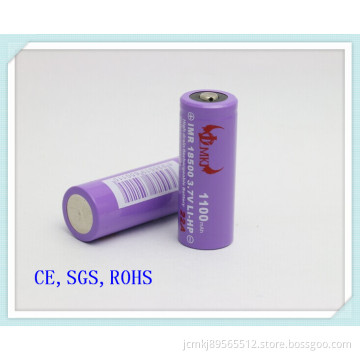 Jcmkj Lithium Cylindrical Battery 18500-1100mAh, 22A, 15-20c Discharge, High Cap, E-Cigarette Battery, Power Bank, Audio Battery, Battery, Li Ion Battery